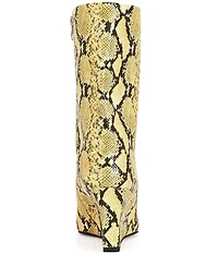 Azalea Wang Vinci Snake Print Slouchy Boots