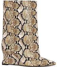 Azalea Wang Vinci Snake Print Slouchy Boots