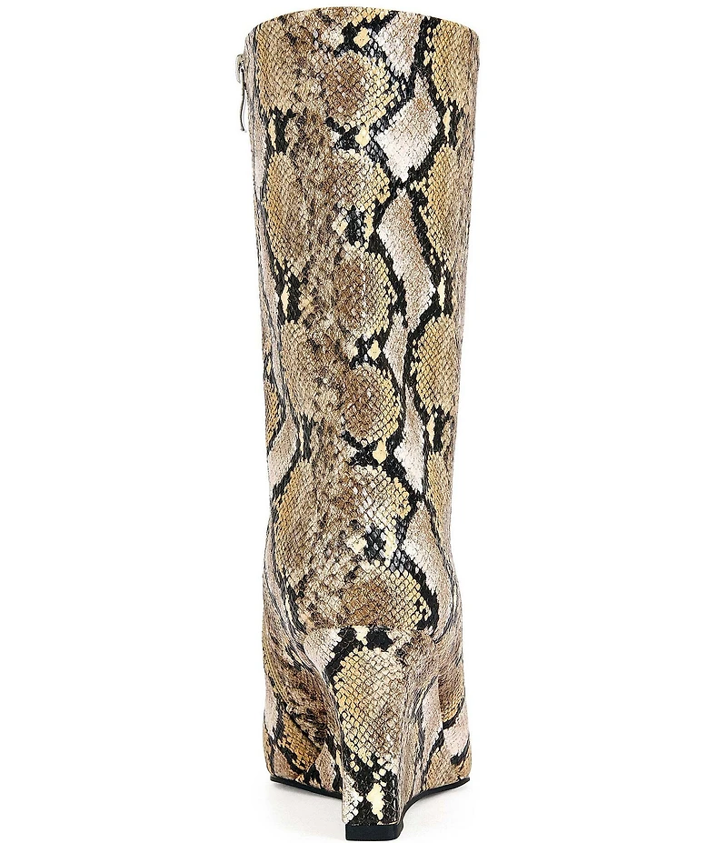 Azalea Wang Vinci Snake Print Slouchy Boots