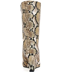 Azalea Wang Vinci Snake Print Slouchy Boots