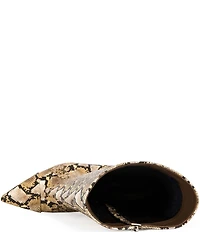 Azalea Wang Vinci Snake Print Slouchy Boots