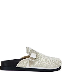 Azalea Wang Virgile Faux Pearl Western Buckle Hardware Mules