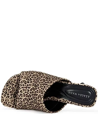 Azalea Wang Vivara Leopard Print Calf Hair Slide Sandals
