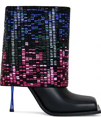 Azalea Wang Vollmer Rainbow Rhinestone Foldover Booties