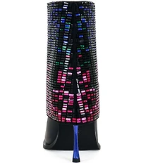 Azalea Wang Vollmer Rainbow Rhinestone Foldover Booties