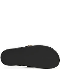 Azalea Wang Walsh Studded Western Buckle Faux Fur Mule Clogs