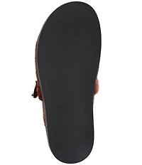 Azalea Wang Walsh Studded Western Buckle Faux Fur Mule Clogs