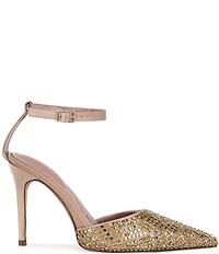 Azalea Wang Waraia Rhinestone Ankle Strap Dress Pumps