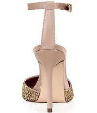 Azalea Wang Waraia Rhinestone Ankle Strap Dress Pumps