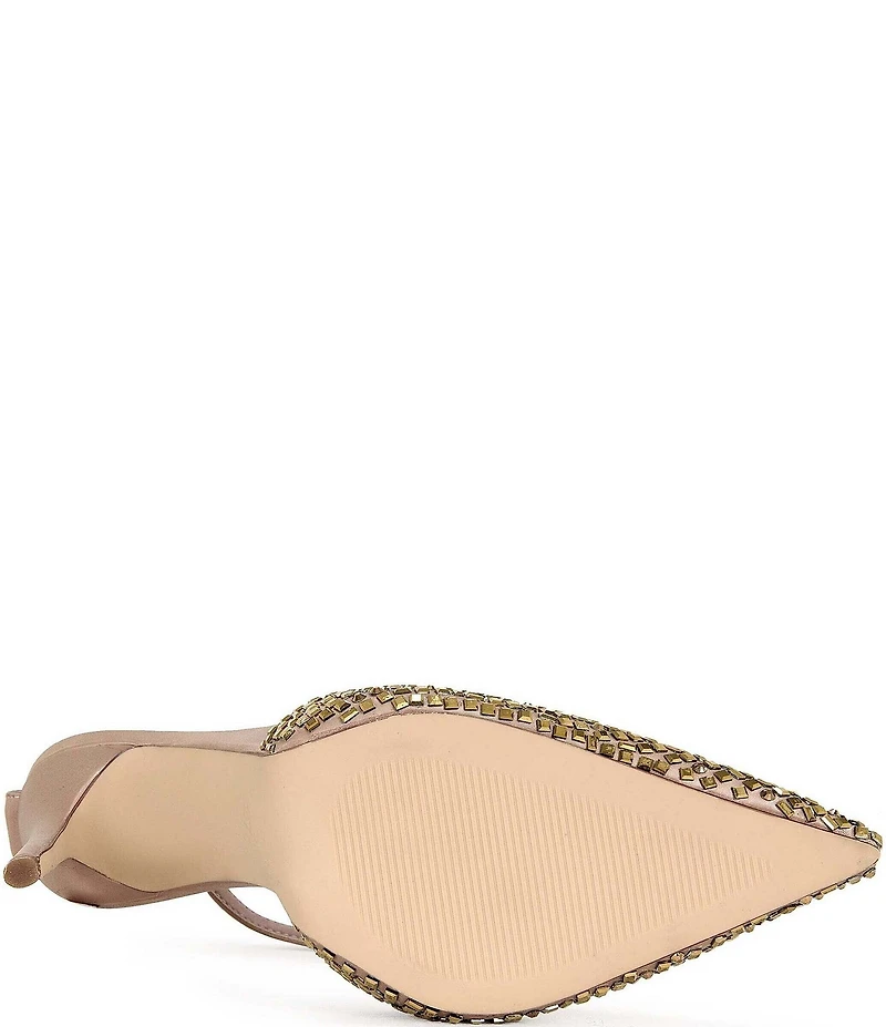 Azalea Wang Waraia Rhinestone Ankle Strap Dress Pumps