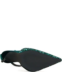 Azalea Wang Waraia Rhinestone Velvet Ankle Strap Dress Pumps