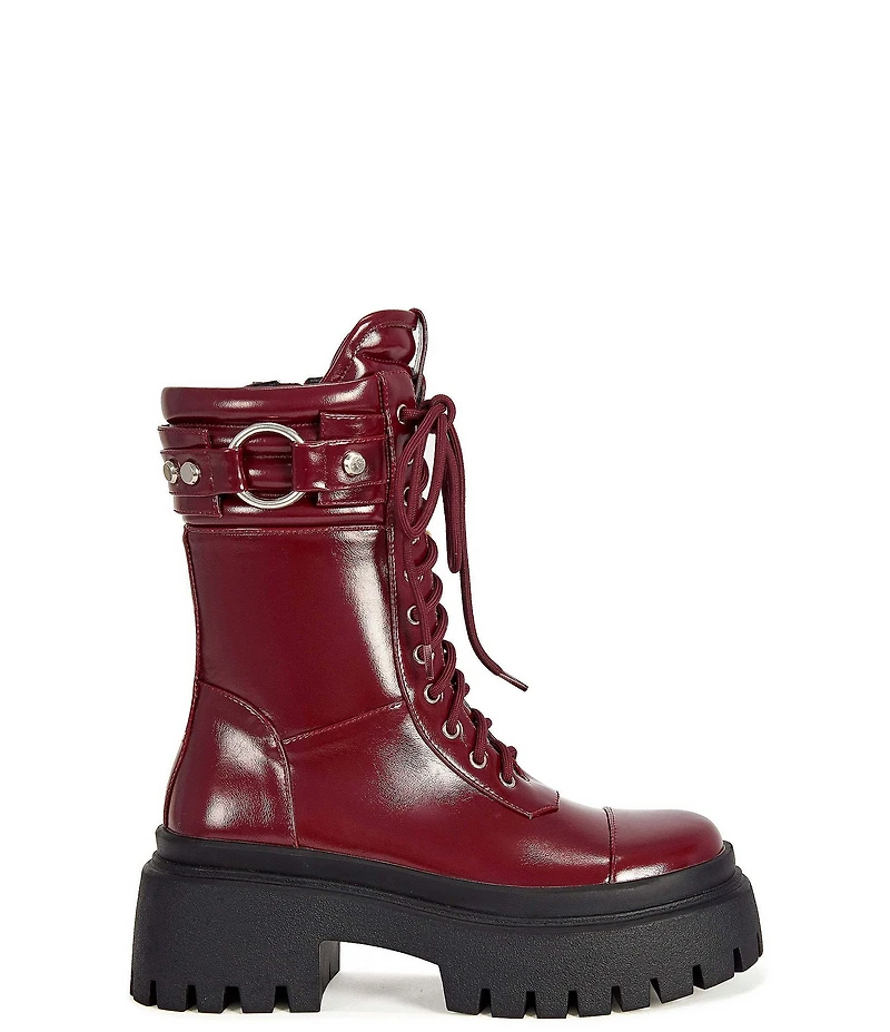 Azalea Wang Wednesday O-ring Strap Lug Platform Combat Boots