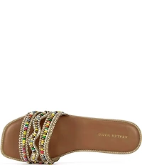 Azalea Wang Wen Rainbow Beaded Rhinestone Slide Sandals