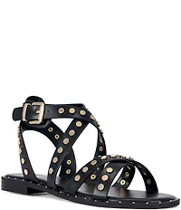 Azalea Wang Whistler Studded Strappy Flat Sandals