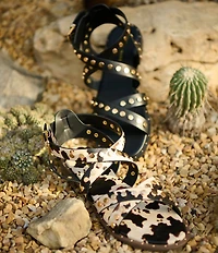 Azalea Wang Whistler Studded Strappy Flat Sandals
