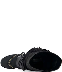 Azalea Wang Wilano Fringed Slouch Shaft Studded Thong Booties