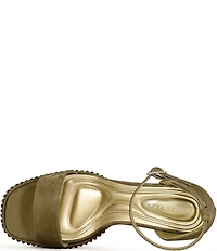 Azalea Wang Wilma Metallic Rhinestone Embellished Block Heel Platform Dress Sandals