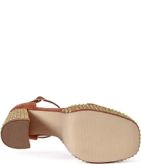 Azalea Wang Wilma Metallic Rhinestone Embellished Block Heel Platform Dress Sandals