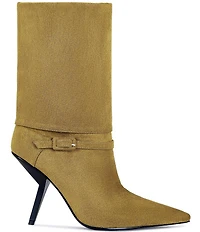 Azalea Wang Winding Faux Suede Ankle Boots