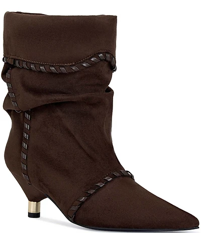 Azalea Wang Wink Pointed Toe Slouch Kitten Heel Boots