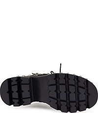 Azalea Wang Winola Studded Buckle Straps Combat Boots