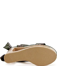 Azalea Wang Wynn Diagonal Stripe Ankle Tie Open Platform Wedge Sandals