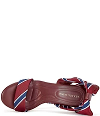 Azalea Wang Wynn Diagonal Stripe Ankle Tie Open Platform Wedge Sandals