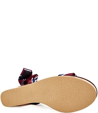 Azalea Wang Wynn Diagonal Stripe Ankle Tie Open Platform Wedge Sandals