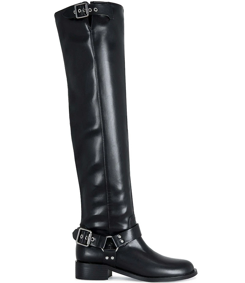 Azalea Wang Xalima Buckled O-Ring Harness Hardware Tall Boots