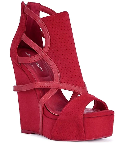 Azalea Wang Xareni Perforated Platform Wedge Sandals