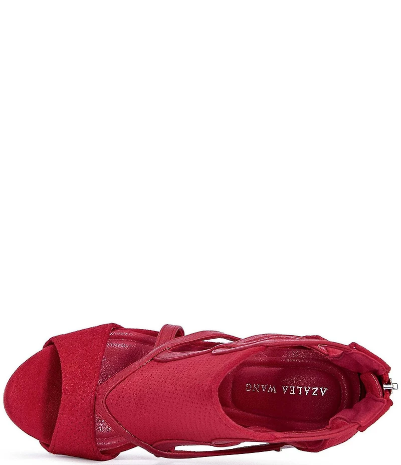 Azalea Wang Xareni Perforated Platform Wedge Sandals