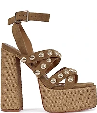 Azalea Wang Yara Studded Platform Block Heel Sandals