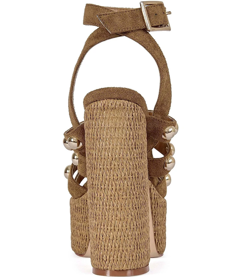 Azalea Wang Yara Studded Platform Block Heel Sandals