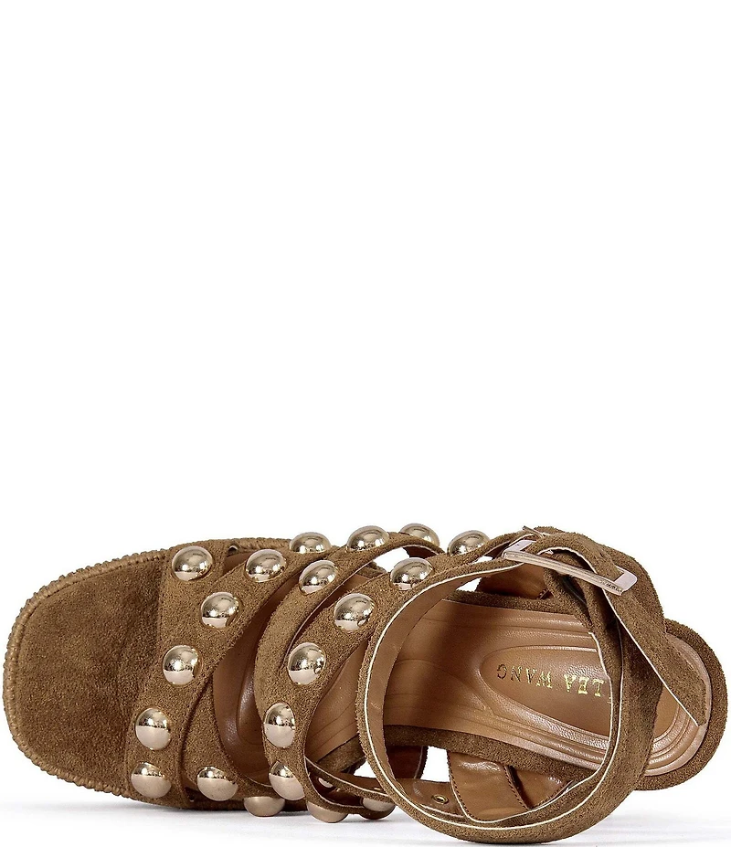 Azalea Wang Yara Studded Platform Block Heel Sandals