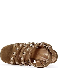 Azalea Wang Yara Studded Platform Block Heel Sandals