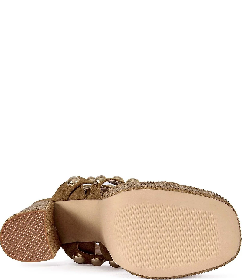 Azalea Wang Yara Studded Platform Block Heel Sandals