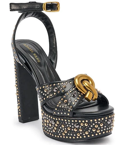 Azalea Wang Yuma Studded Hardware Ankle Strap Platform Sandals