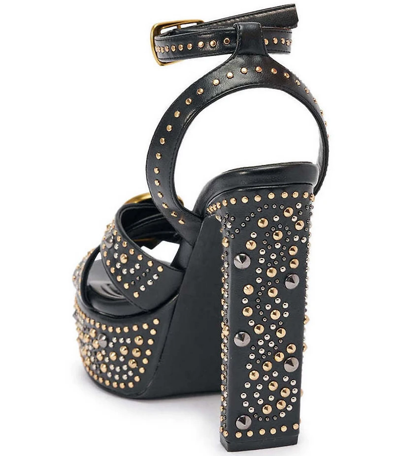 Azalea Wang Yuma Studded Hardware Ankle Strap Platform Sandals