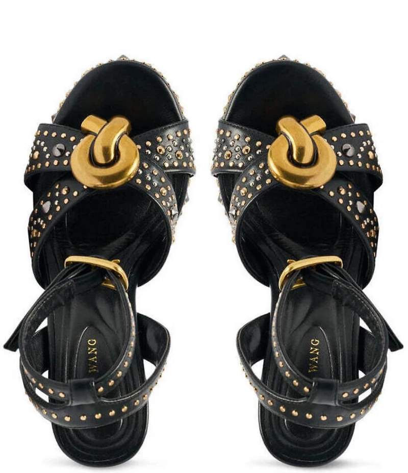 Azalea Wang Yuma Studded Hardware Ankle Strap Platform Sandals