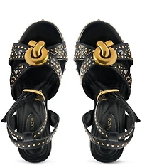 Azalea Wang Yuma Studded Hardware Ankle Strap Platform Sandals