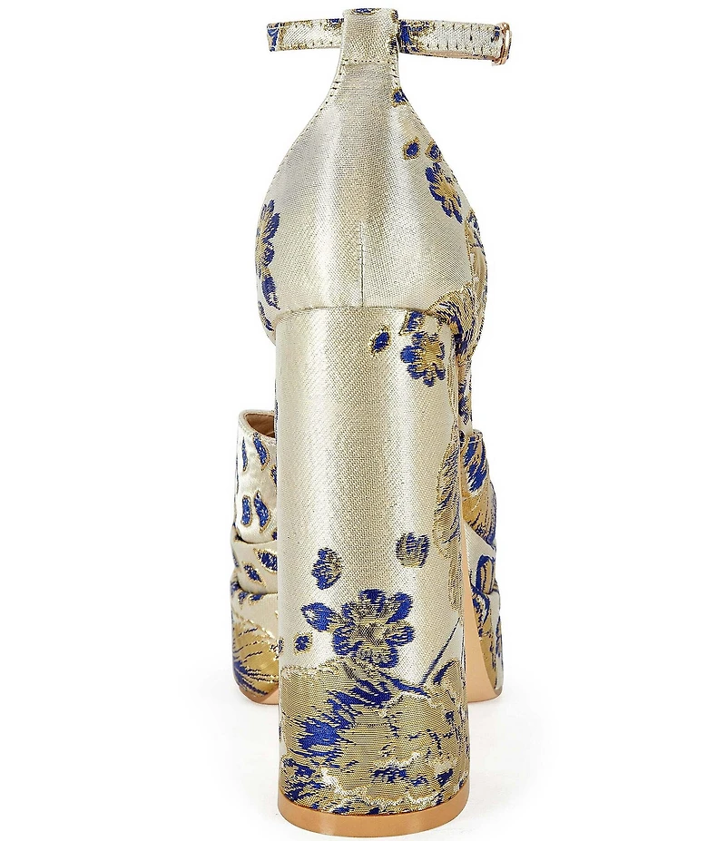 Azalea Wang Zipphora Platform Block Heel Ankle Strap Pumps