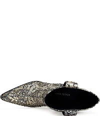 Azalea Wang Zirenne Studded Floral Brocade Western Booties