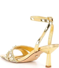 Azalea Wang Ziva Rhinestone and Jewel Ornamented Dress Sandals