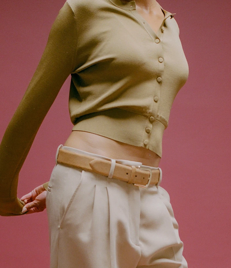 B-Low the Belt 1.5#double; Kennedy Calf-Hair Leather Belt