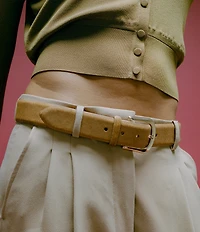 B-Low the Belt 1.5#double; Kennedy Calf-Hair Leather Belt