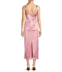 B. Darlin Adjustable Spaghetti Straps Sweetheart Neckline Floral Lace Dress