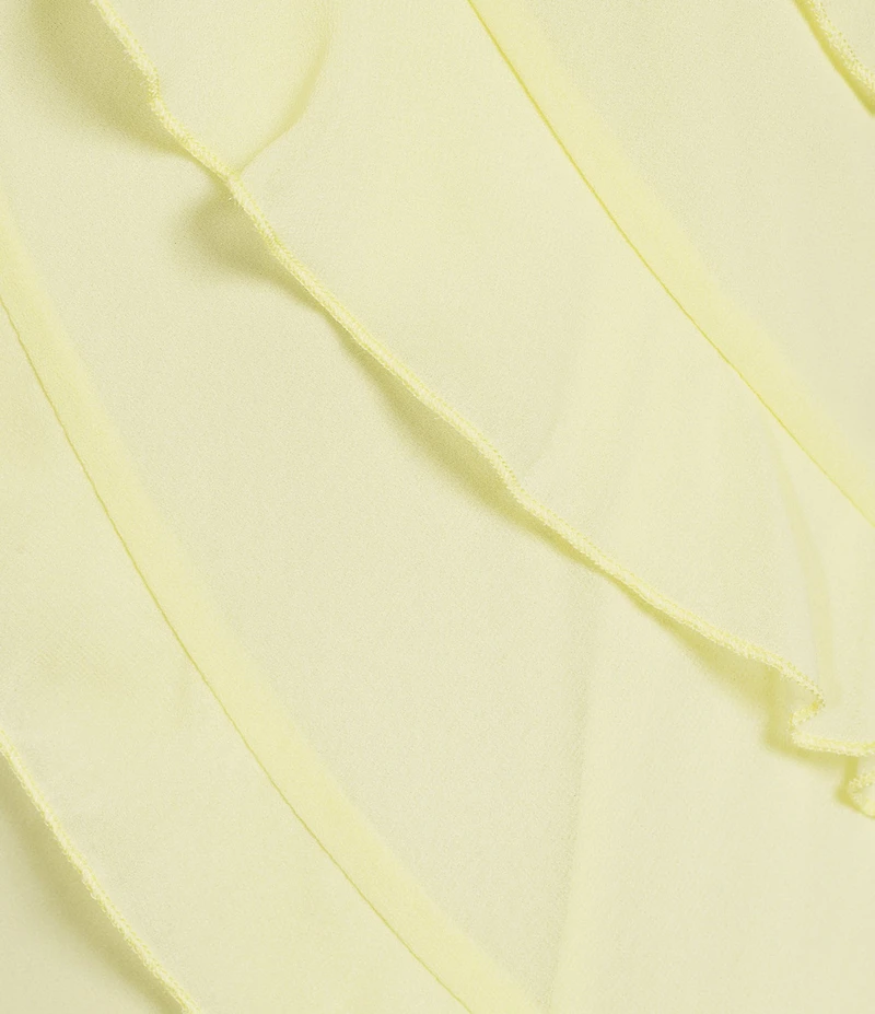 B. Darlin All Over Ruffle Trim V-Neck Spaghetti Strap Long Dress