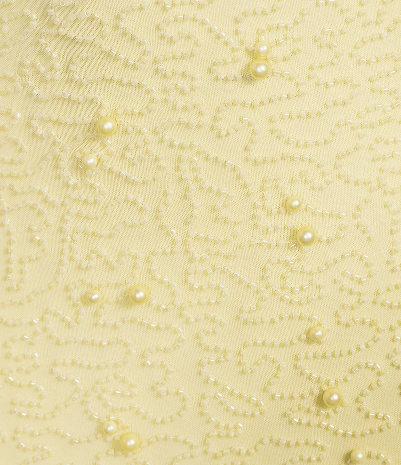 B. Darlin Beaded Drape Neck Tie Back Dress