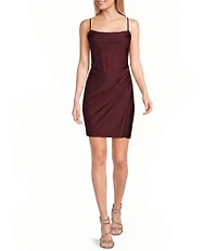 B. Darlin Cowl Neck Corseted Lace Up Back Dress