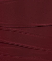 B. Darlin Cowl Neck Shirred Asymmetric Hem Knee Length Dress